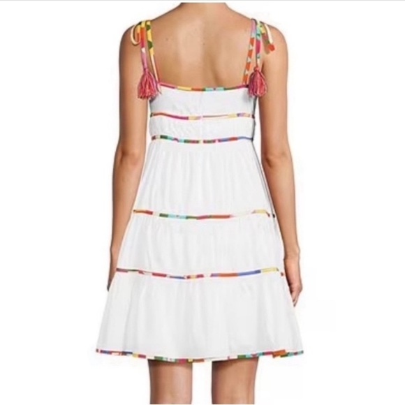 Antonio Melani Keri Cotton Voile V-Neck Sleeveless A-Line Dress NWT White - Picture 2 of 15